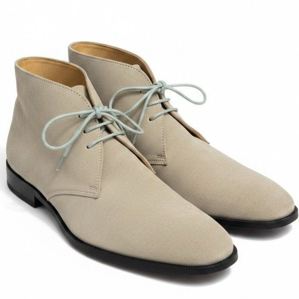 Carlos by Carlos Santana Men's Cream Suede Chukka Boots Lace Up Ankle US 9